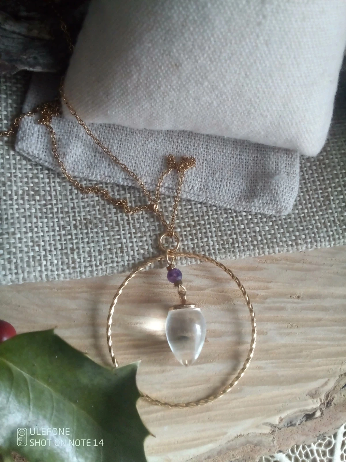 Collier bohème pointe de cristal de roche et améthyste 💜. – photo 2